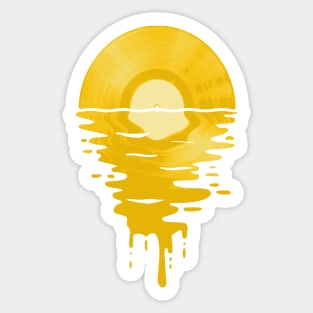 Cool Music Vinyl Record Retro Yellow Sticker